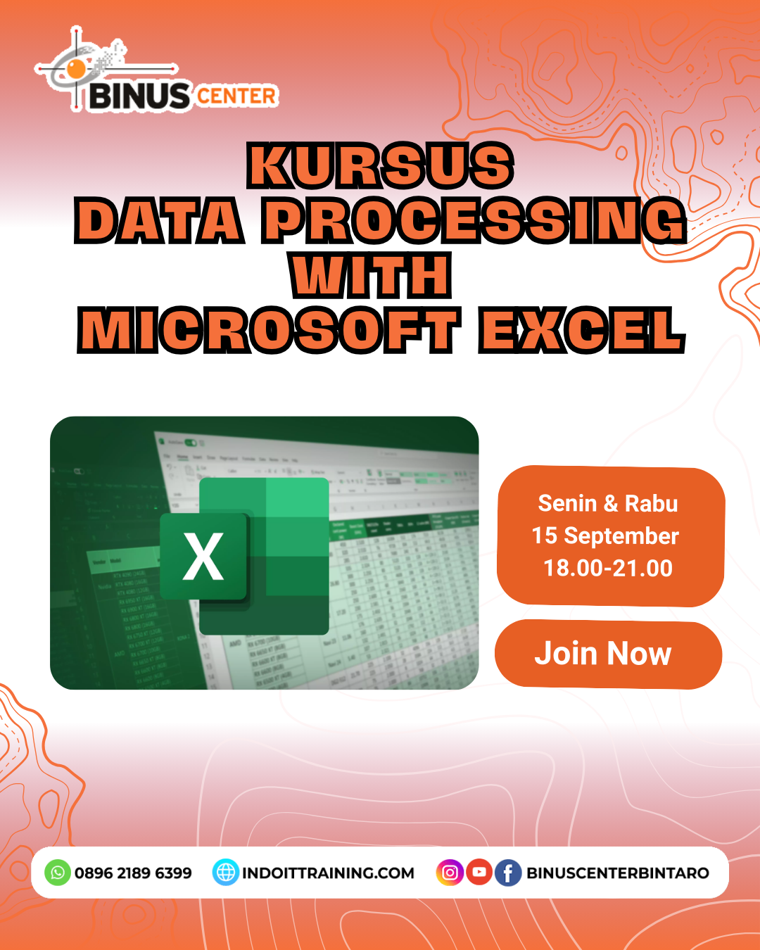 Pelatihan Data Processing dengan Microsoft Excel – Manokwari, Palopo, Bitung, Bau-Bau, Cimahi, Banda Aceh | Hybrid (Online & Onsite)