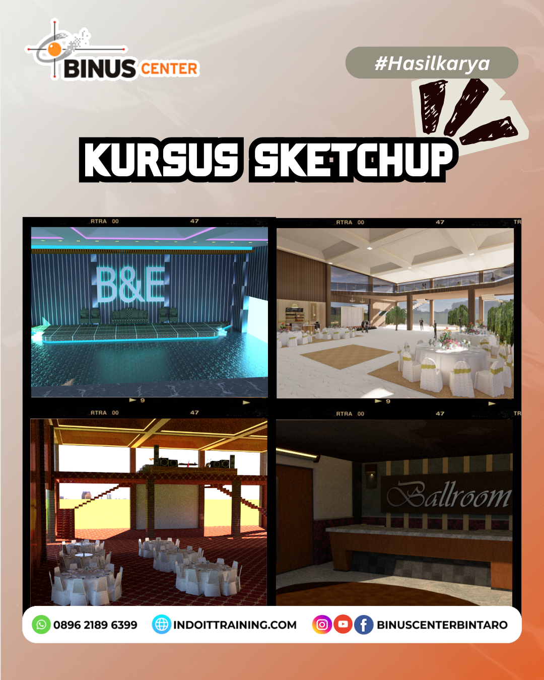 Kursus Desain 3D dengan SketchUp – Makassar, Manado, Cirebon, Semarang, Bandar Lampung, Mataram | Hybrid (Online & Onsite)