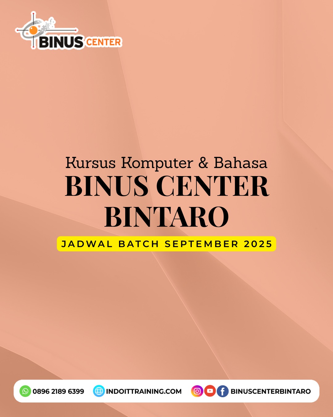 Kursus Beragam Kelas IT, Bisnis, & Kreatif – Ternate, Kendari, Tarakan, Cirebon, Tegal, Madiun | Hybrid (Online & Onsite)