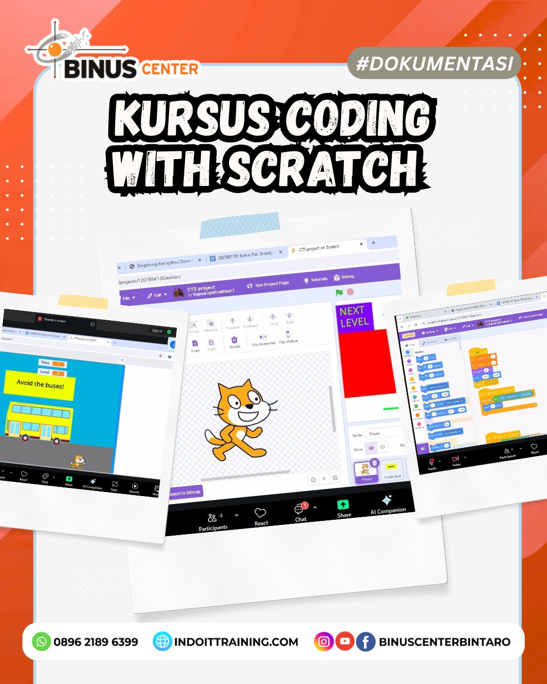 Pelatihan Coding dengan Scratch – Purwokerto, Serang, Sukabumi, Salatiga, Lubuklinggau, Parepare | Hybrid (Online & Onsite)