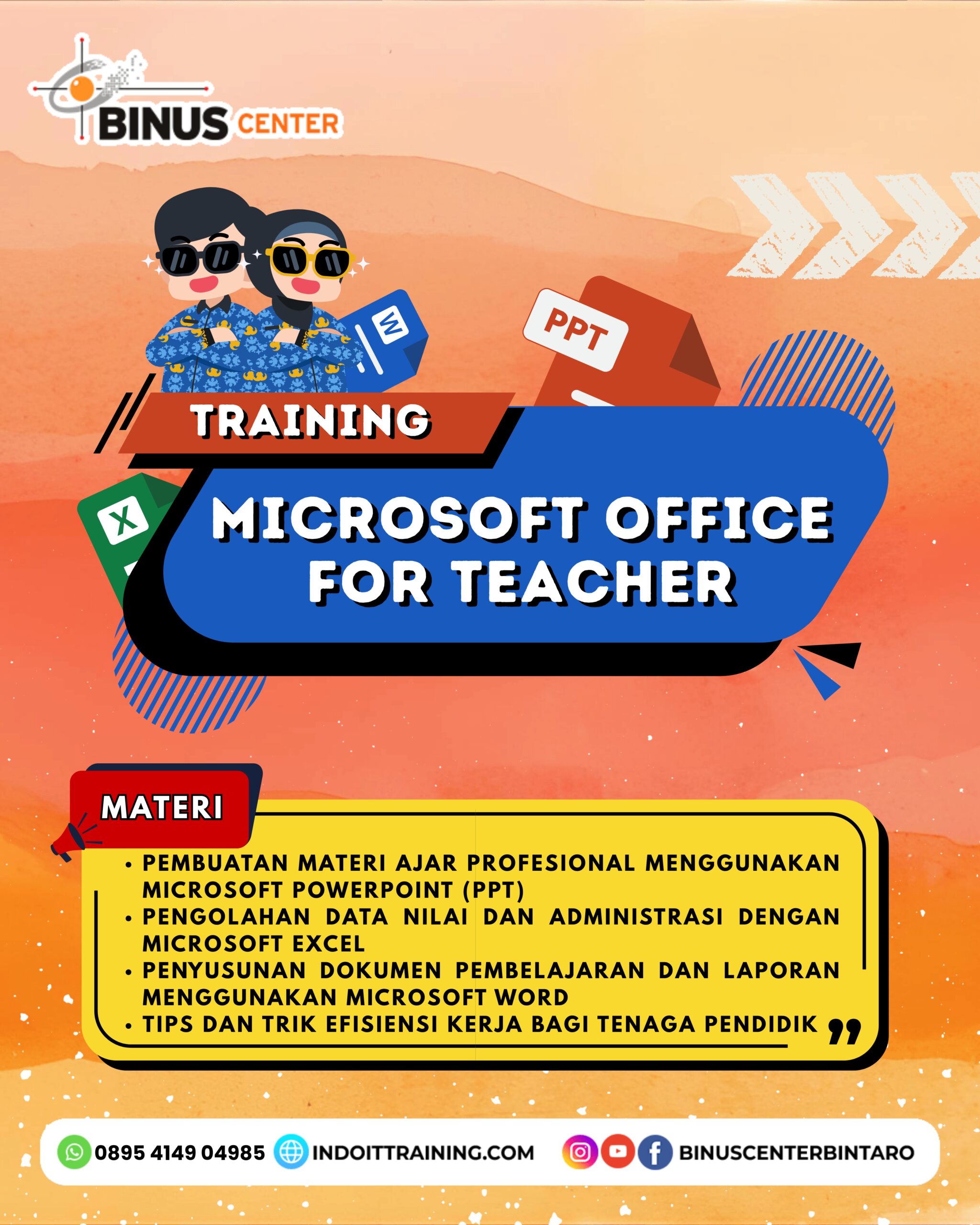 Training Microsoft Office for Teacher (Word,Excel dan Powerpoint) di SMK Jakarta III
